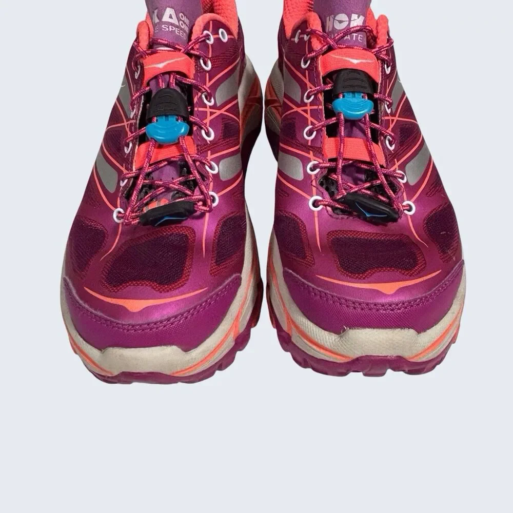 Hoka One One Mafate Speed Trail Running Sneaker Womens US 7 Purple Pink